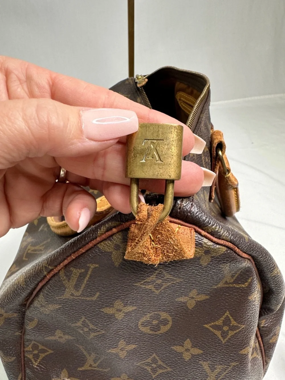Louis Vuitton Monogram Speedy Bag in Brown and Tan Vintage